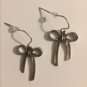 James Avery silver bow holiday earrings